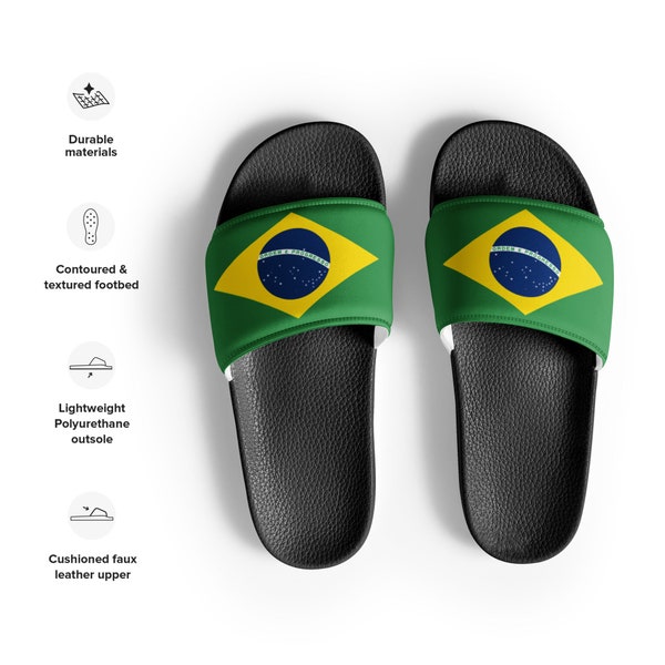 Brazil Brasil Brazilian Flag Women's slides Sandals Summer Beach Shoes colorful Flip-Flops Thong