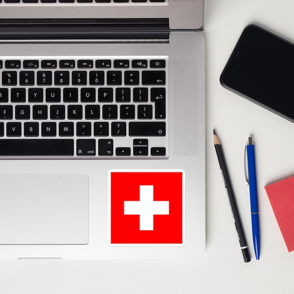 Switzerland Schweiz Swiss Flag Laptop Sticker Decal Stickers Travel Souvenir Gift Idea