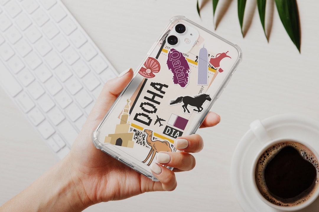 Doha Qatar Qatari Clear iPhone 14 13 12 11 XS Pro Max Mini Case Cute
