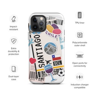 Santiago Chile Chilean iPhone 14 13 12 11 Pro Max Plus Mini Phone Case iPhone Tough Rugged Protective iPhone case image 7