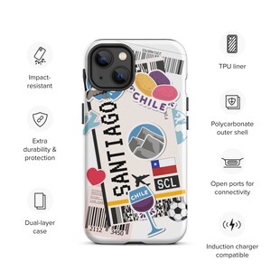 Santiago Chile Chilean iPhone 14 13 12 11 Pro Max Plus Mini Phone Case iPhone Tough Rugged Protective iPhone case image 10