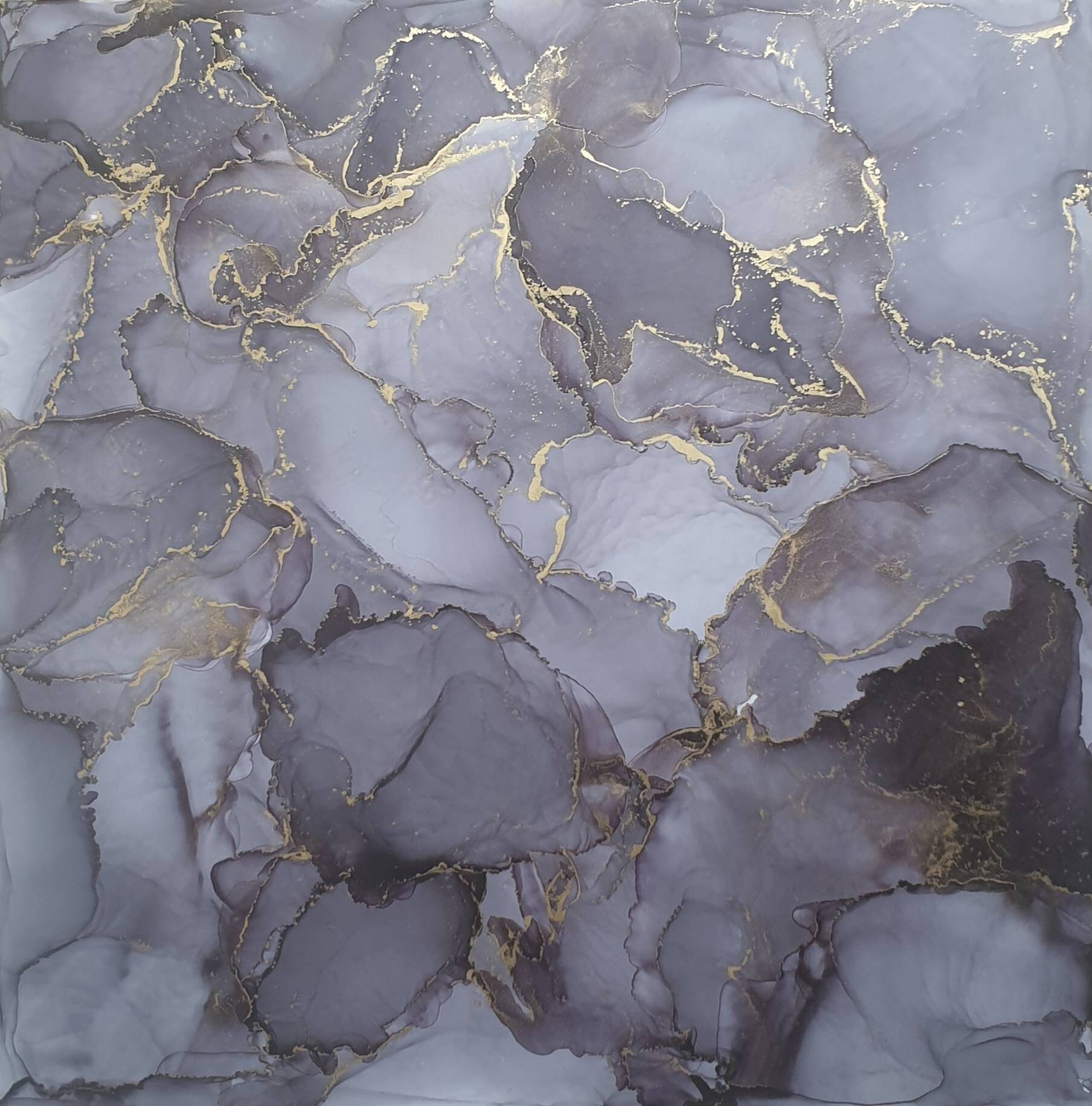 Black alcohol ink art Etsy