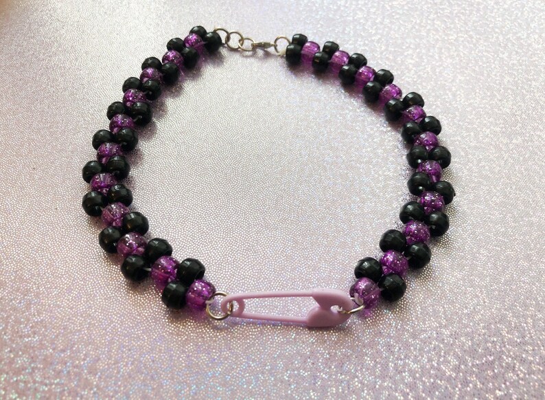 Kandi Safety Pin Choker Necklace Etsy