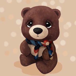 Digital postcard bear pdf, cute postcards, art postcards