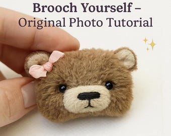 Bear Brooch Sewing Pattern – Beginner-Friendly Photo Tutorial (PDF Format)
