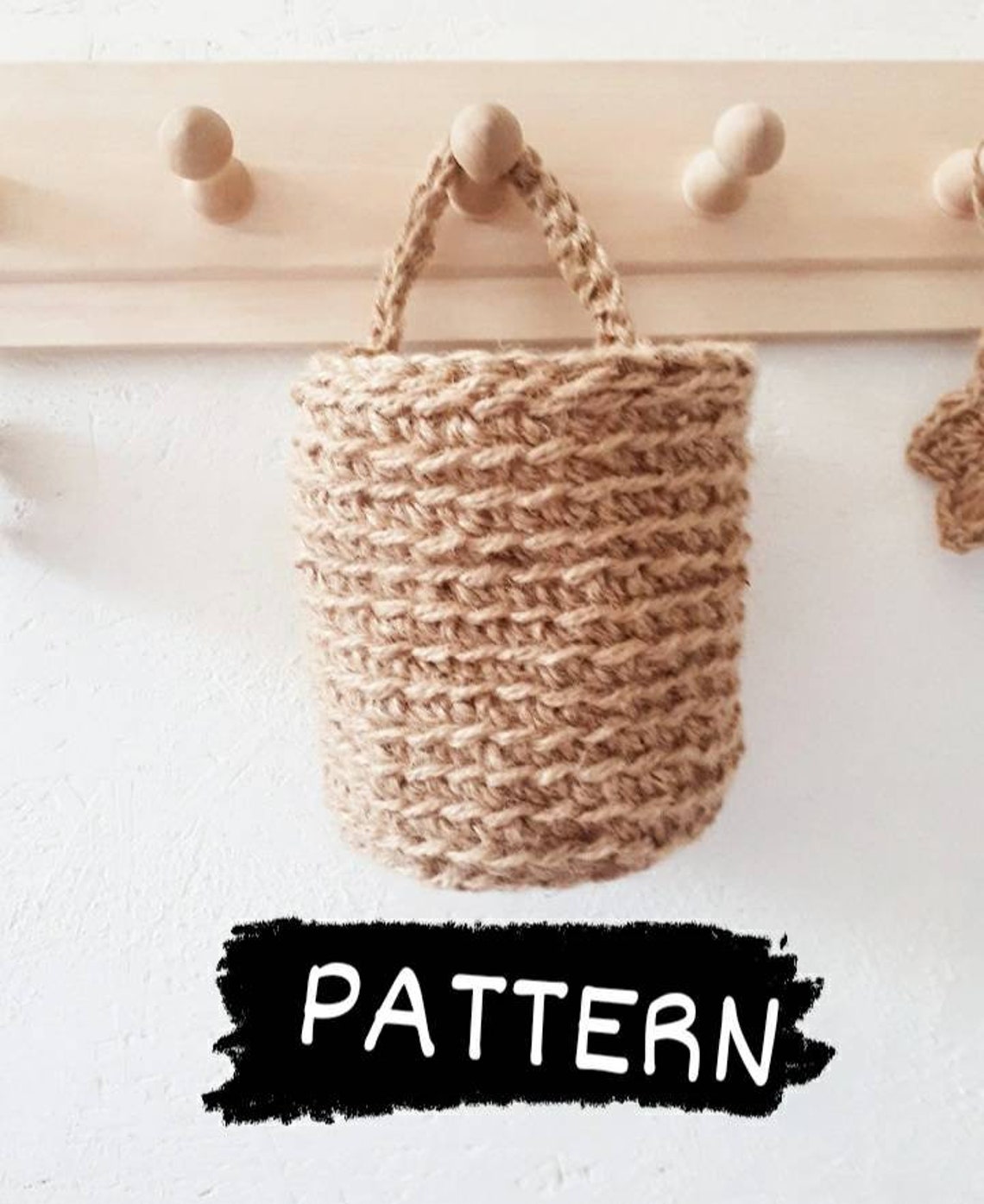 Crochet Pattern Jute basketPattern juteCrochet Hanging Etsy