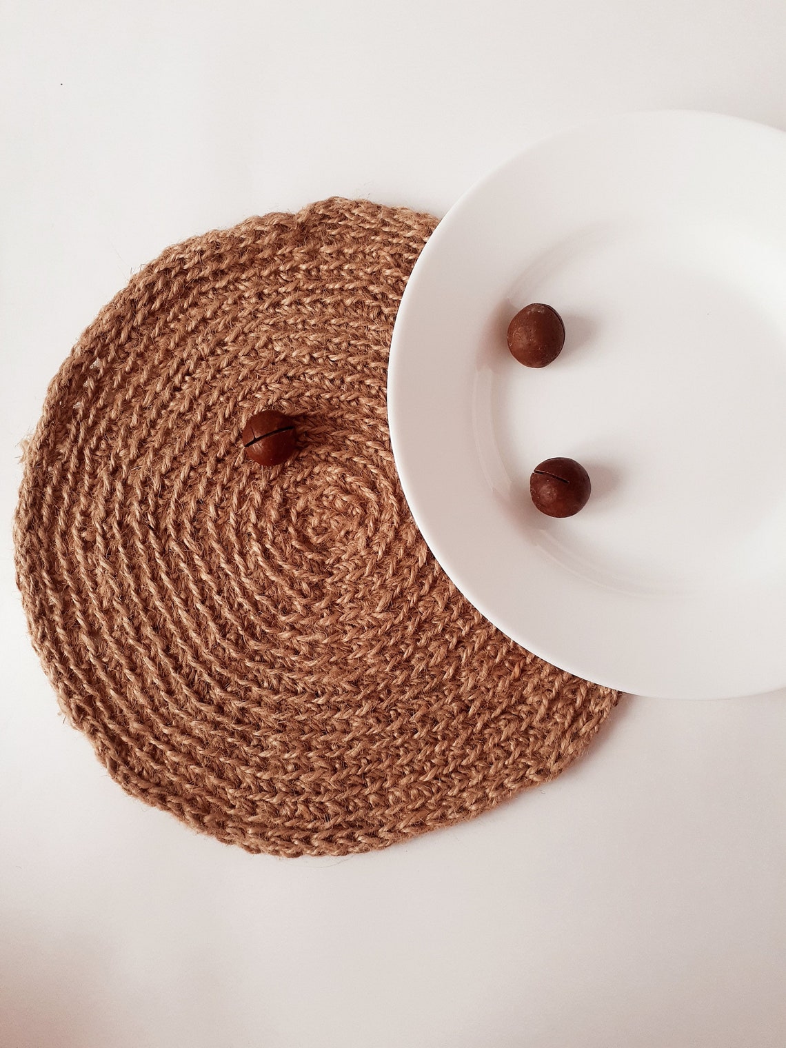 Jute Placemats Pattern Round Placemats DIY Crochet Jute Rope Etsy