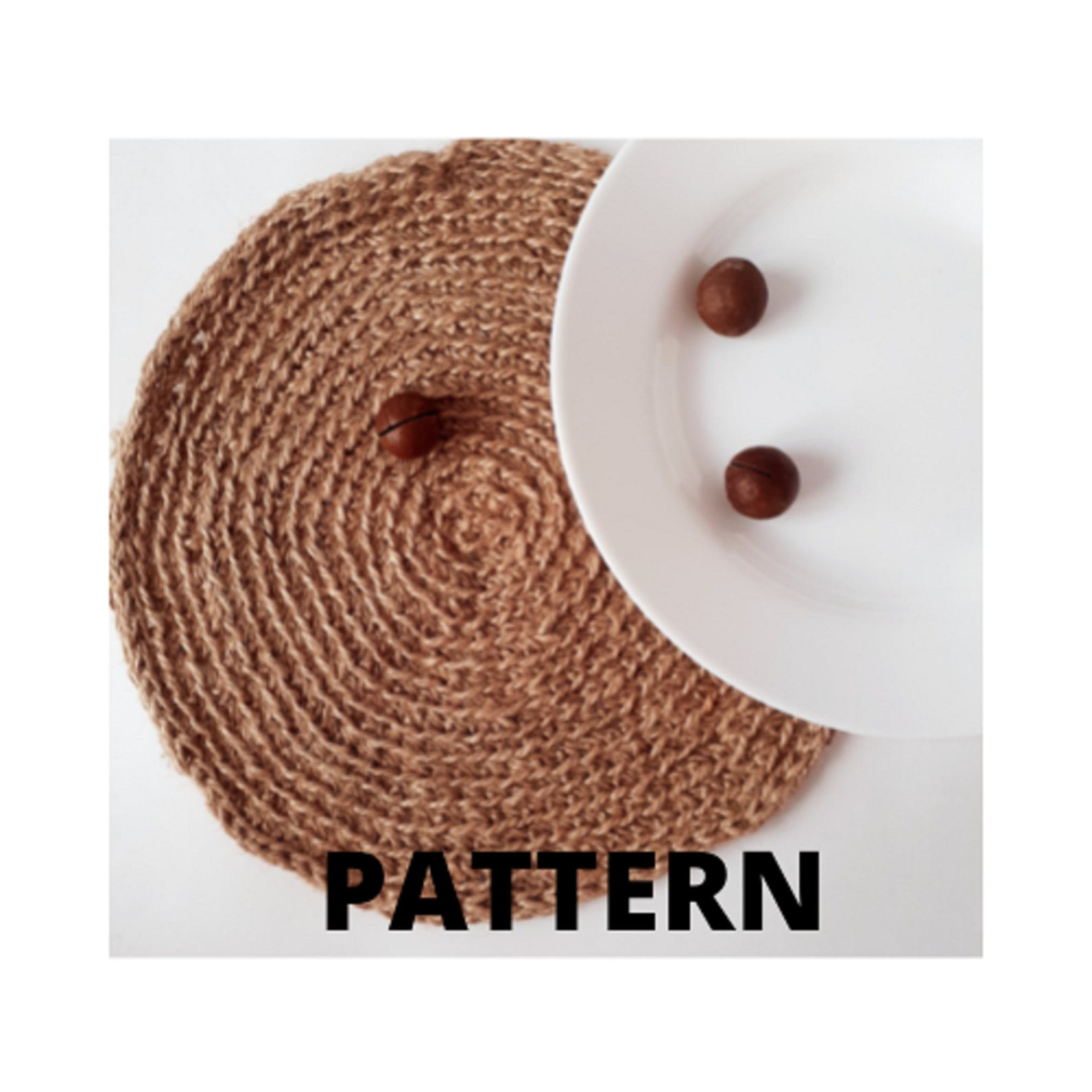 Jute Placemats Pattern Round Placemats DIY Crochet Jute Rope Etsy