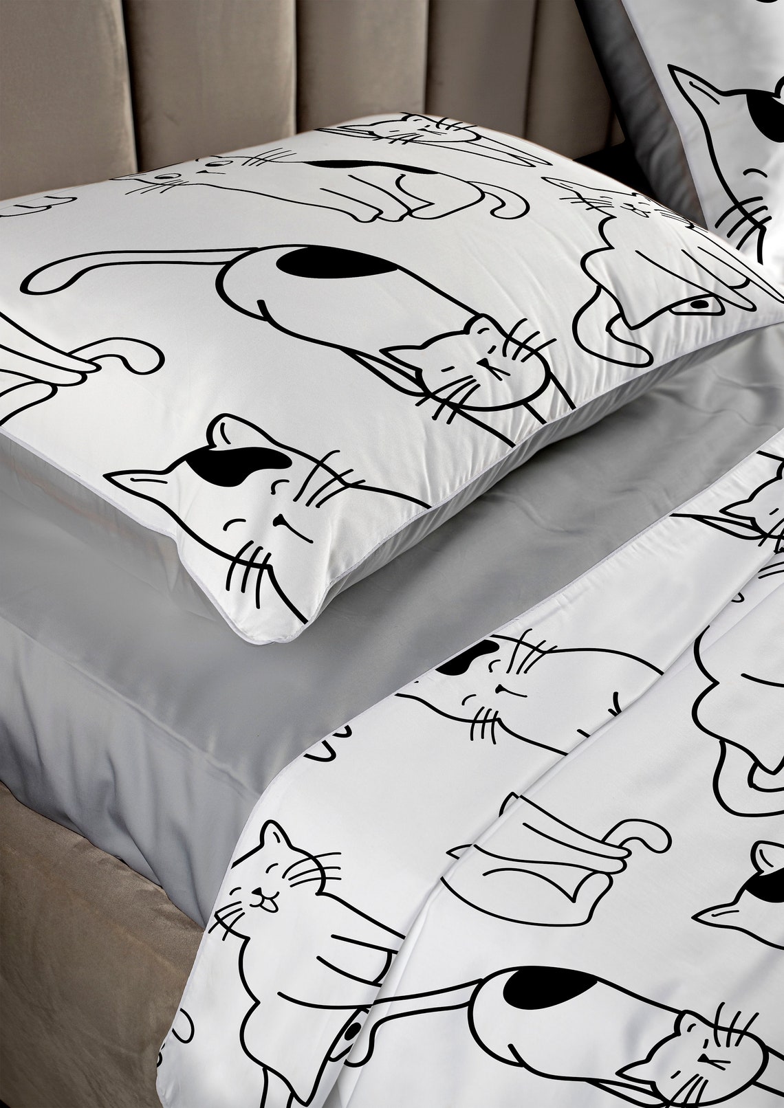 Cat duvet cover set with pillow cases Queen King Full Twin and Etsy