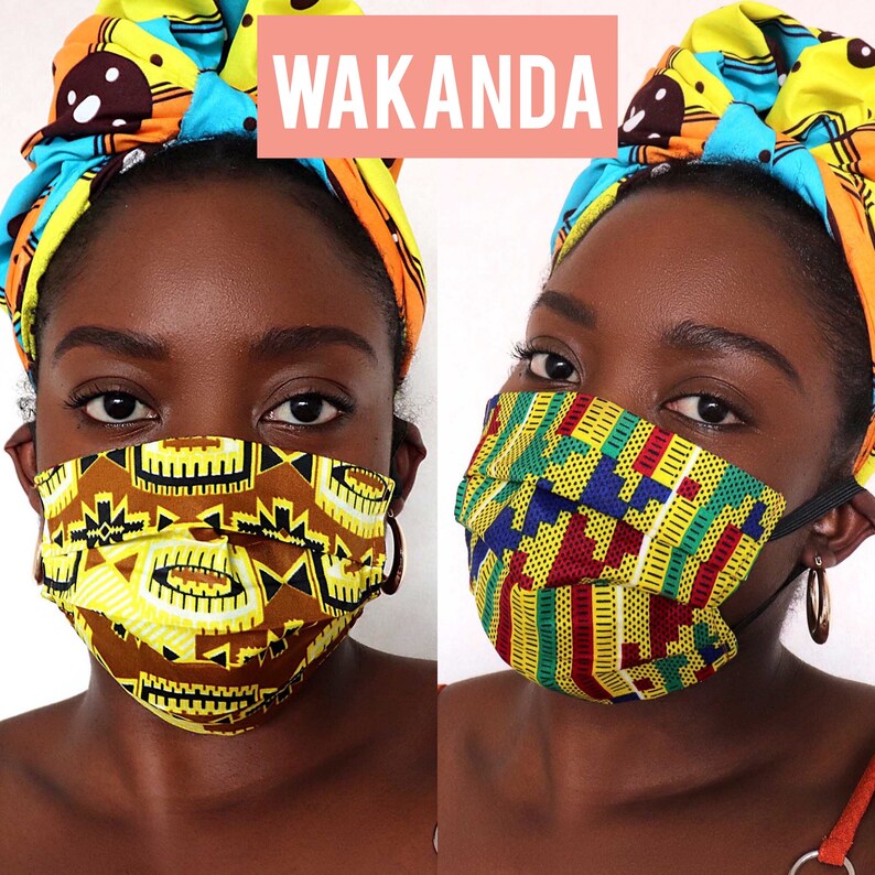 SWAHILI Washable reusable reversible protective face mask Etsy