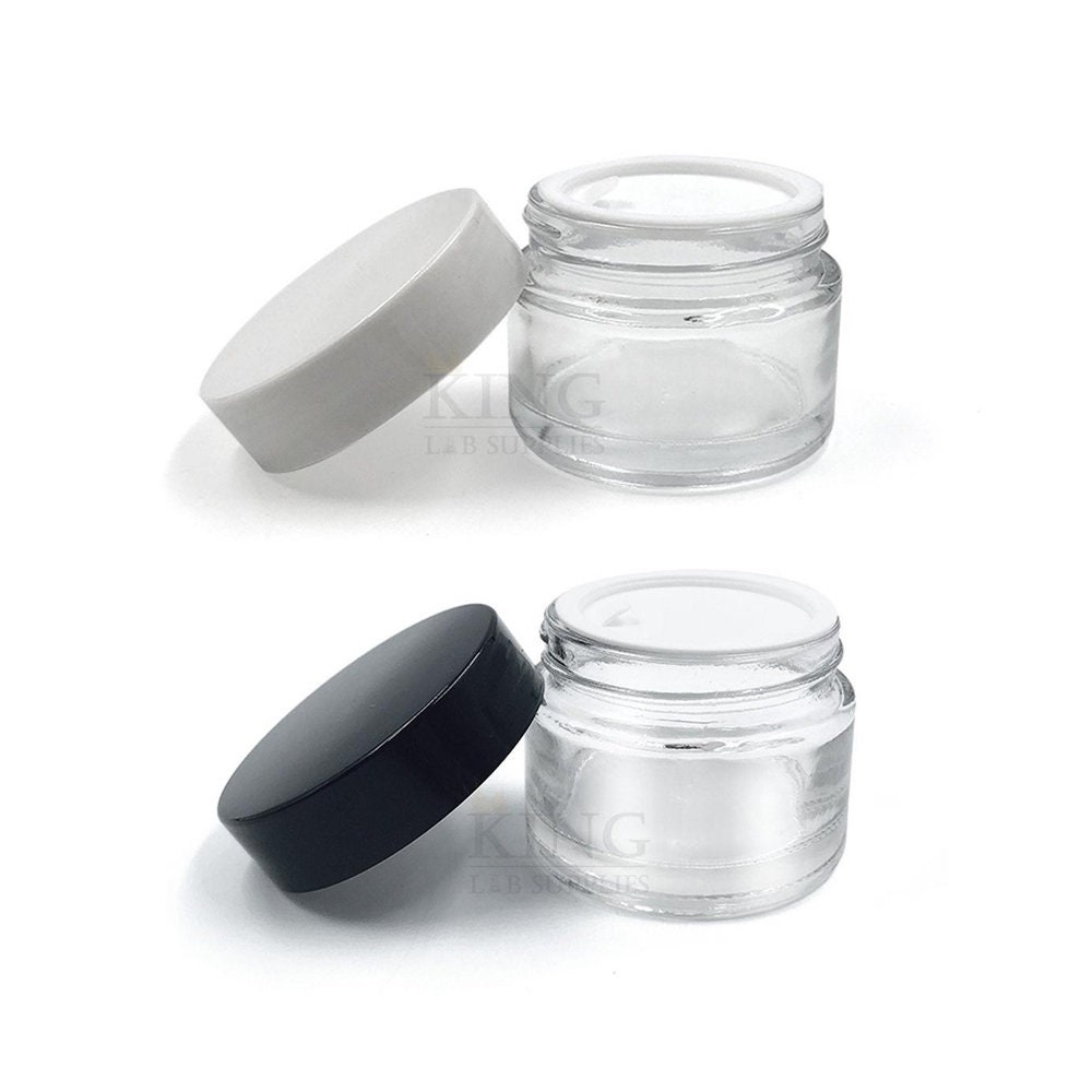 9ml Clear Glass Jar Concentrate Container Screw Top With Black Etsy