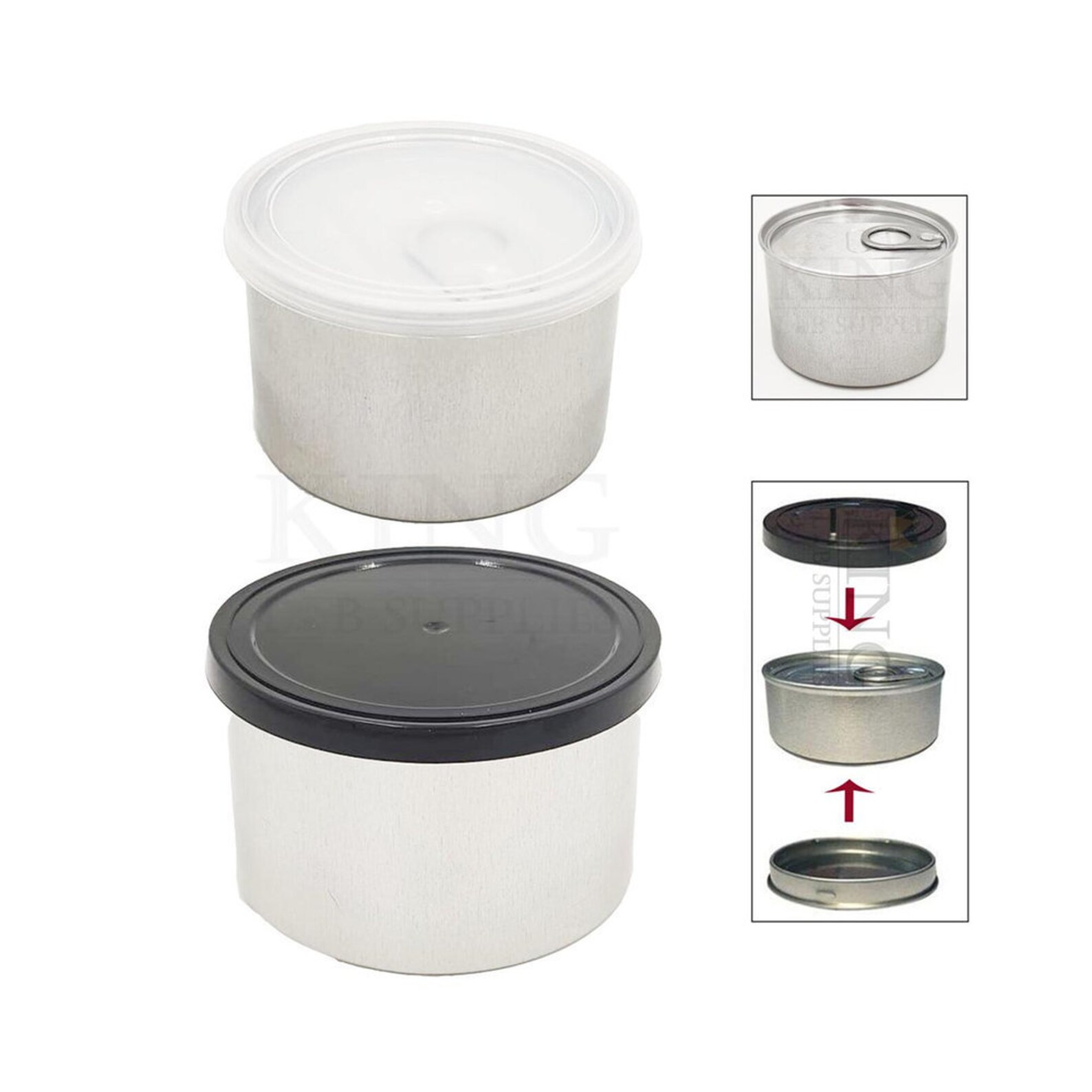 200ml 7g Self Seal Tin Can Pop Top With Black or Clear Lid Etsy