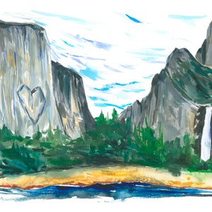Yosemite Valley Ansicht, Yosemite National Park 5x7 Druckbare Kunst