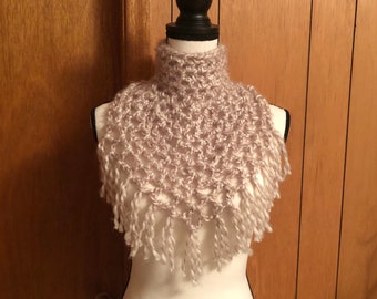 Kendall’s cowl crochet PATTERN, fall cowl, button back, boho high neck cowl with fringe, tassels, patterns, diy, chunky yarn, fast cowl