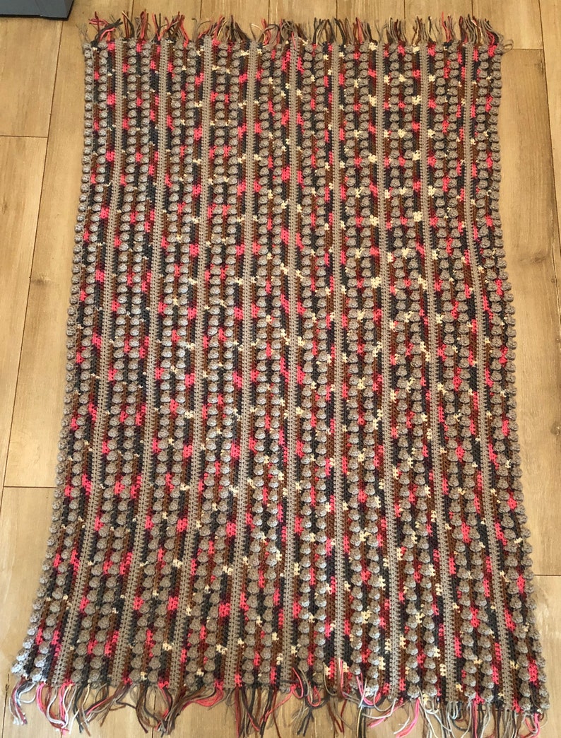 popcorn present beginner gift Crochet bobble blanket PATTERN Mother\u2019s Day decorative blanket puff bubble
