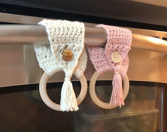 Towel ring crochet PATTERN, boho kitchen decor, boho crochet patterns, crochet items, tassels, dish towel, beginner friendly, with pictures