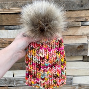 multi color Knit luxury beanie, adult beanie, hat, winter toque, merino wool, adult medium, for her, handmade, gifts for her