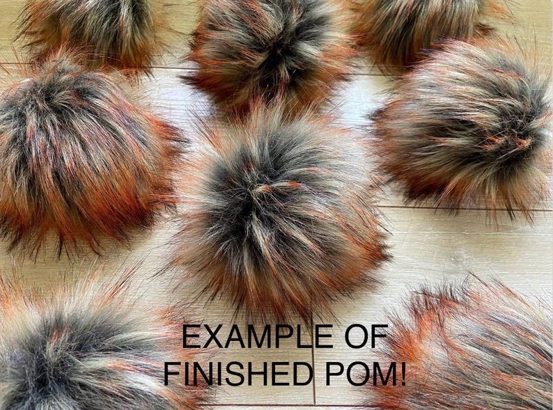 DIY Ember Luxe Wolf SQUARE Faux Fur Pom Pom, Multi Tone, Small, Medium ...