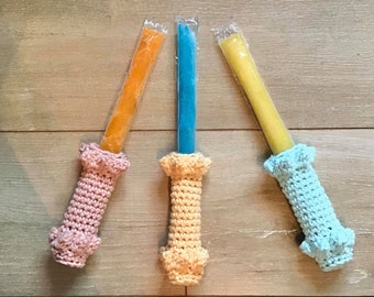 Crochet popsicle holder PATTERN, otterpop, freezie holder, grip, kids summer items, gifts, diy, hand warmer, sword hilt