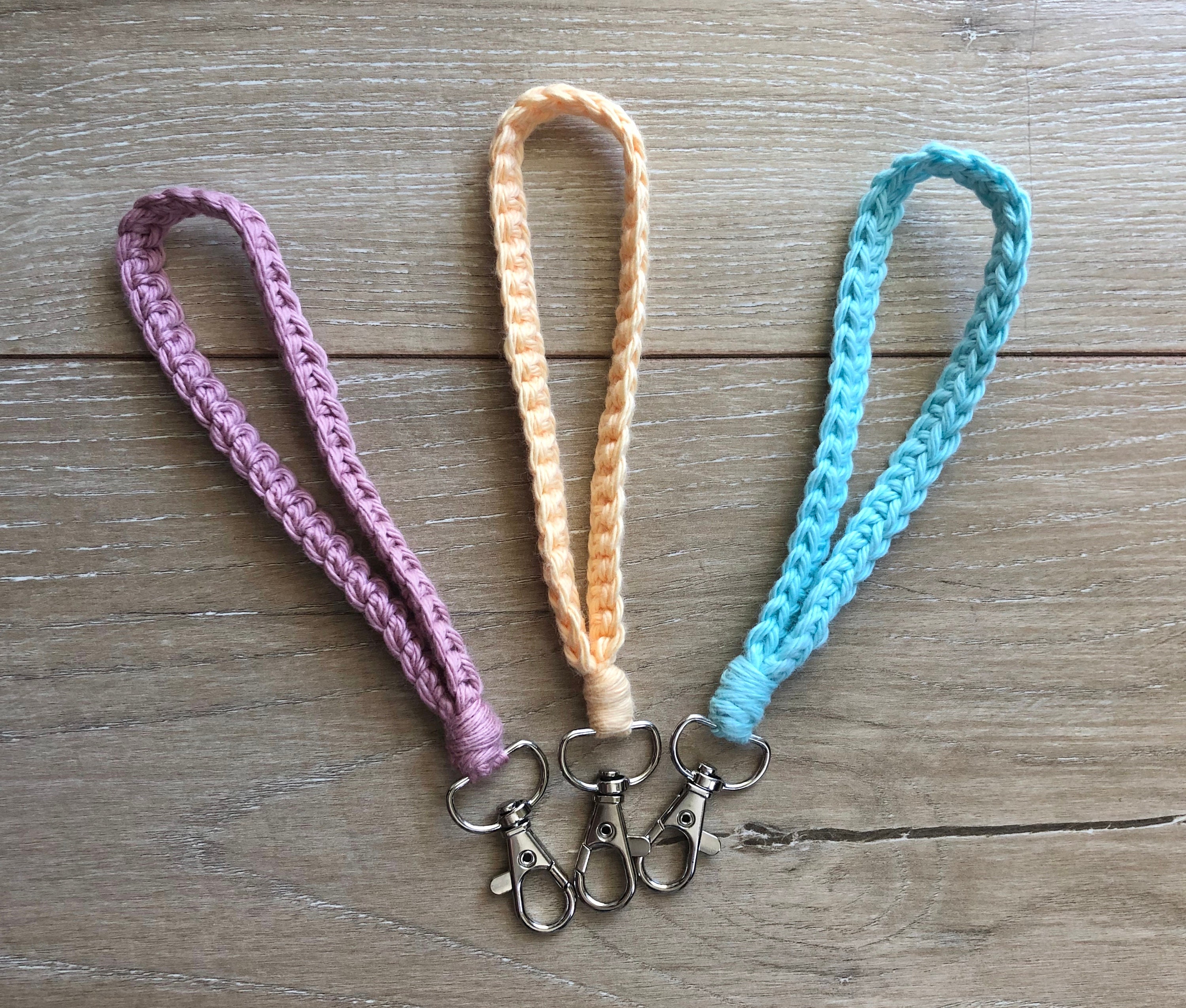 The Karter keychain Crochet key ring wristlet mini lanyard Etsy