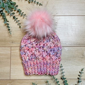 Knit luxury beanie, Tula beanie, hat, winter toque, pink, merino wool, adult medium, for her, handmade, gifts for her