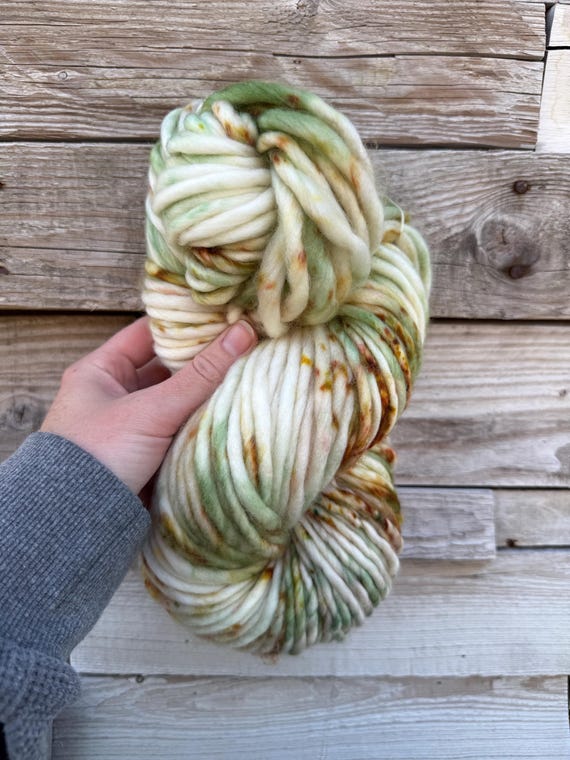 Sun petals Hand dyed super bulky merino wool, 98 yards, 150 grams, size 6 weight,  brown tan natural, speckled, solid, multicolor, indie dye