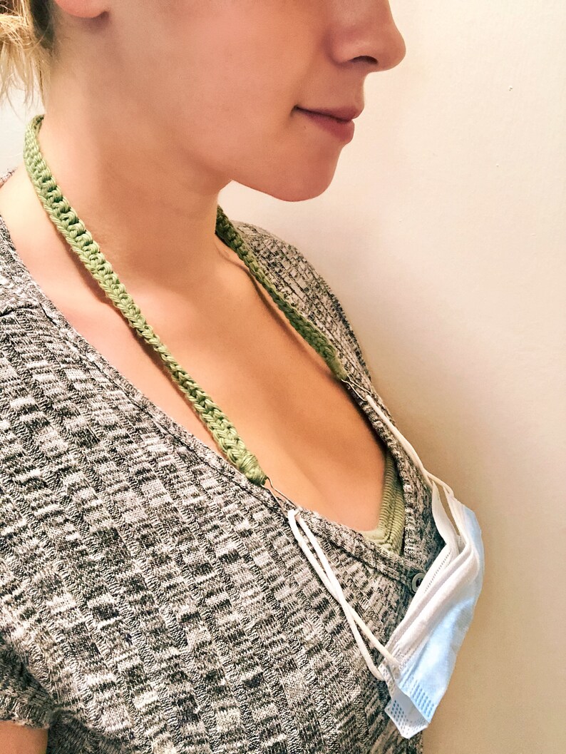 Face Mask Lanyard Crochet Face Mask Holder Cotton Around Etsy