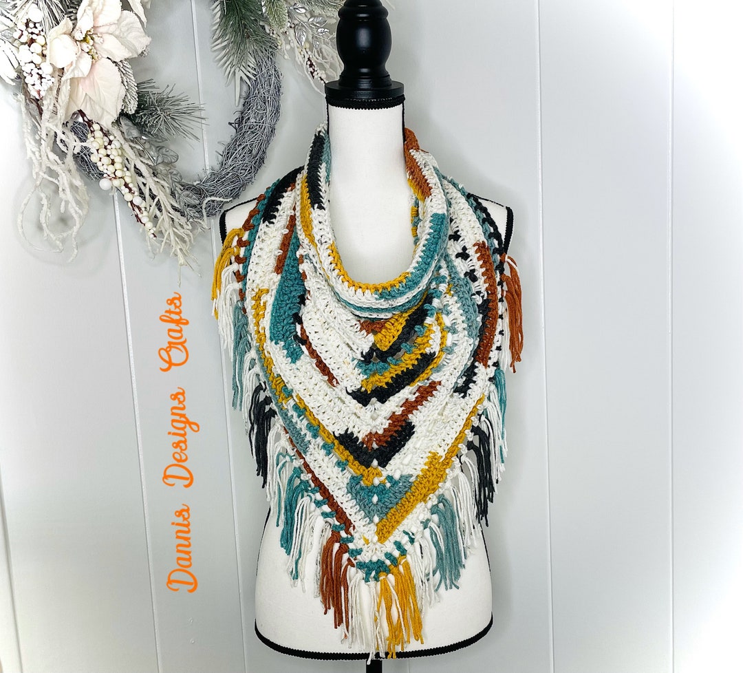 Chilly Cider Cowl PATTERN With Pictures, Step by Step, Boho, Tassels