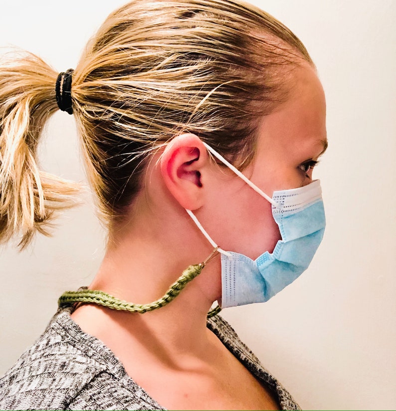 Face mask lanyard crochet face mask holder cotton around Etsy