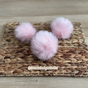 Dusty Rose Faux Fur Pom OR DIY Square Fur Poms Rose Faux Fur Poms Poms for  Beanies Fluffy Pom Poms 