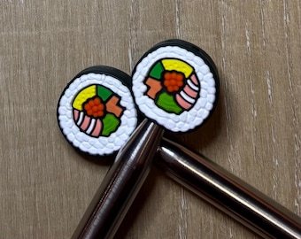 Needle stoppers for knitting needles, sushi, stitch stopper