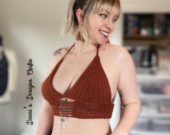 Sunny day crop top PATTERN, crochet pattern, spring, summer top, corset back, intermediate, halter, bikini, swimsuit, a, b, c, d, dd, womens