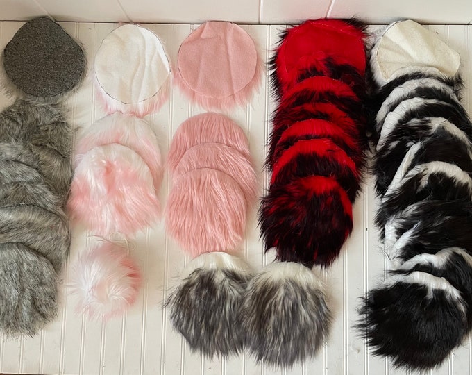 Diy Faux Fur Pom Pom Cut Outs, 6 Inch, Large Clearance Lot, 35 Round