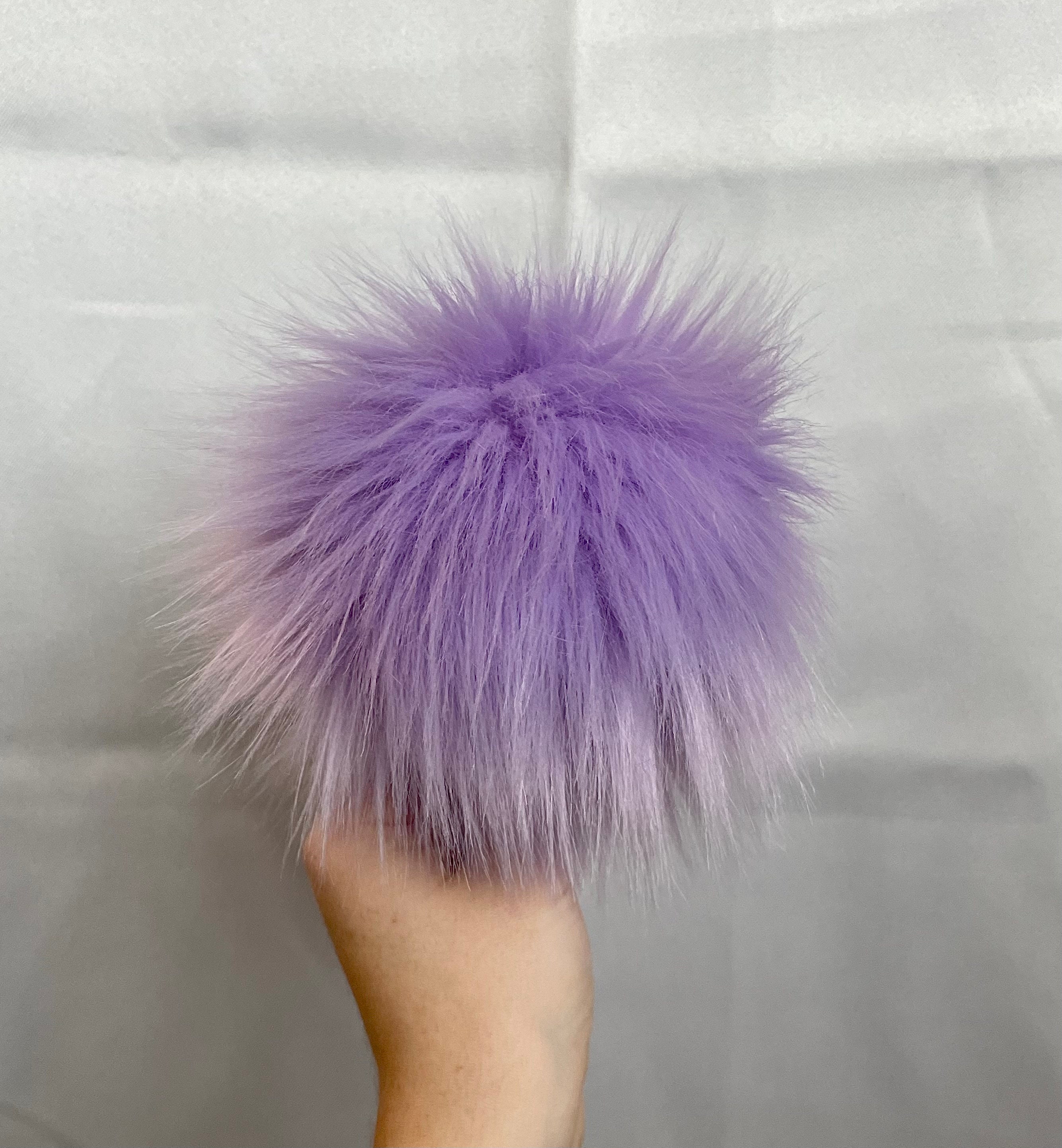 Lavender Faux Fur Pom Pom, Knit, Crochet, Small, Medium, Large, Fluffy, Pre  Made, Tie On, Cotton String, for Beanies, Scarves 
