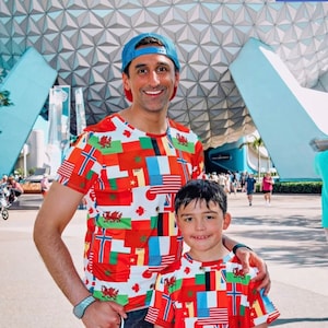 Youth World Flags T-shirt: Global Explorer Crew Neck Tee, EPCOT Inspired Disneybound Tee