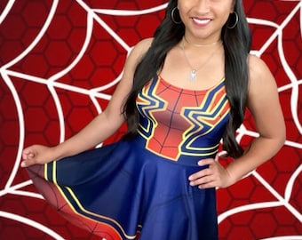 Iron Spider Skater-klänning: Heroisk Comic Con-outfit, Disneybound-kostym