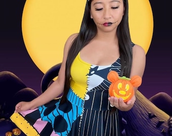 Jack and Sally Skater Dress: 'Nightmare Before Christmas' Sleeveless Dress Disneybound Costume