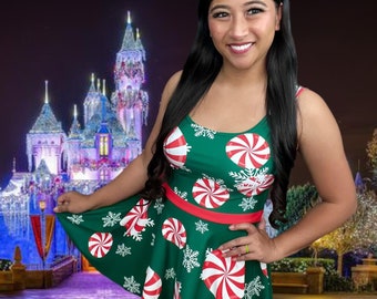 Celebrate The Holidays in Style with the 'It's a Goofy Holiday Peppermint' Skater Dress