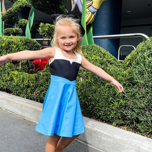 Princesa del Océano - Vestido de Patinadora para Niñas Inspirado en la Sirena Azul - Disneybound/Crucero, Disfraz, Maratón, Halloween