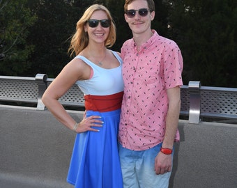 Genie Inspired Skater Dress: Women's Sleeveless Disneybound Costume Dress