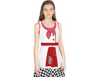 Minnie Chef Girls Skater Dress – Culinary Disneybound Sleeveless Costume