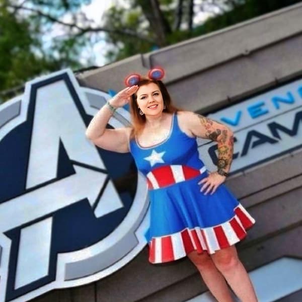 Superhero America: Women's Athletic Captain Skater Dress