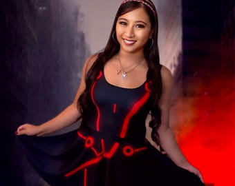 TRON Disneybound Skater Dress: Red Futuristic Cosplay Outfit - Etsy TRON Disneybound Skater Dress: Red Futuristic Cosplay Outfit - Etsy