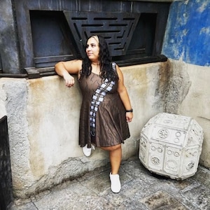 Galaktyczna sukienka skaterska „Wook This Way”: damski kostium bez rękawów w stylu kosmicznym Disneybound