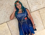 Evie Inspired Athletic Skater Dress: Royal Blue Villain Disneybound Costume Evie Inspired Athletic Skater Dress: Royal Blue Villain Disneybound Costume