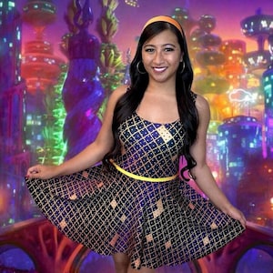 Ignite Your Style: &#39;Hot As An Ember&#39; Women&#39;s Fiery Skater Dress