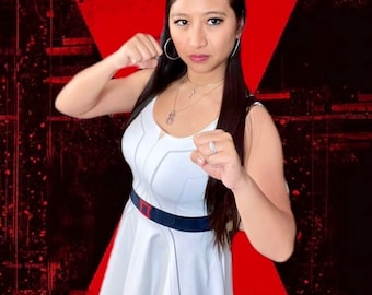 White Widow Skater Dress – Superhero Style for Disneybounding, Cosplay, Halloween & Cruise Outfits