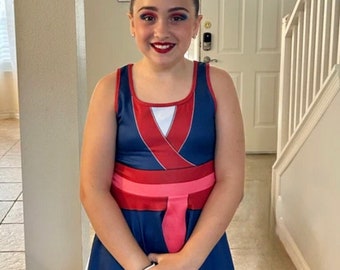 Robe patineuse Mulan : Costume de princesse guerrière chinoise