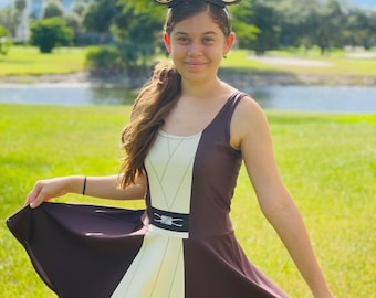 Serene Warrior: "Obi" Women's Sleeveless Galactic Skater Dress