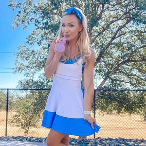 Wonderland Alice Inspired Sleeveless Skater Dress – Whimsical Princess Costume, Disneybounding, Cruise, Marathon, Halloween Look